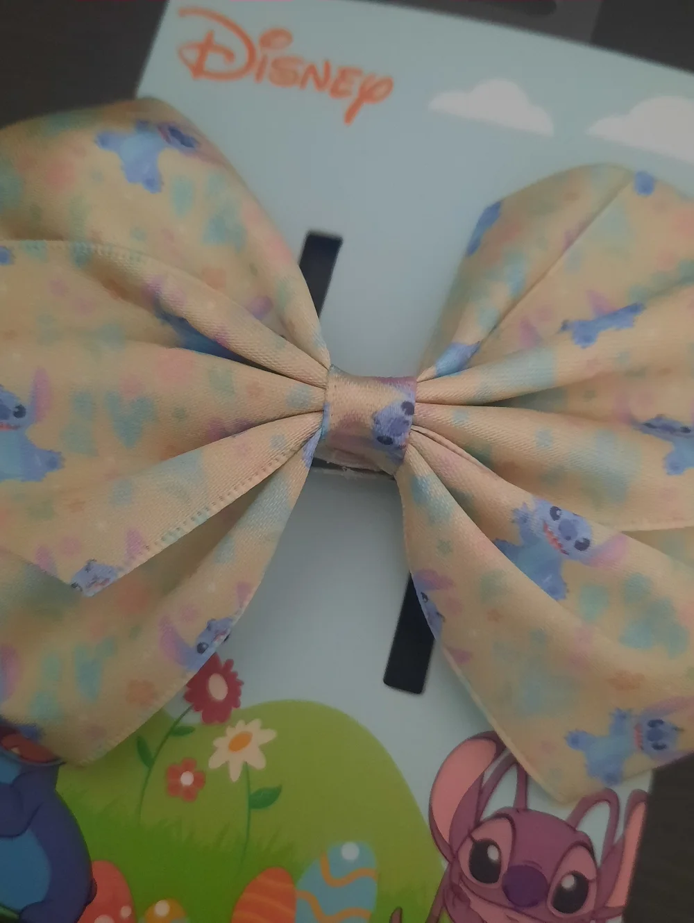 Disney Easter Themed Stitch Bow Hair Clip & Set Of Earrings
